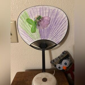 Handcrafted crystal beaded Decorative Hand Fan with Floral Design